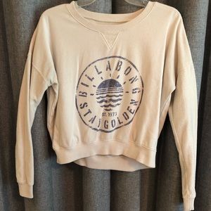 Billabong long crop/short shirt. Terry sweatshirt